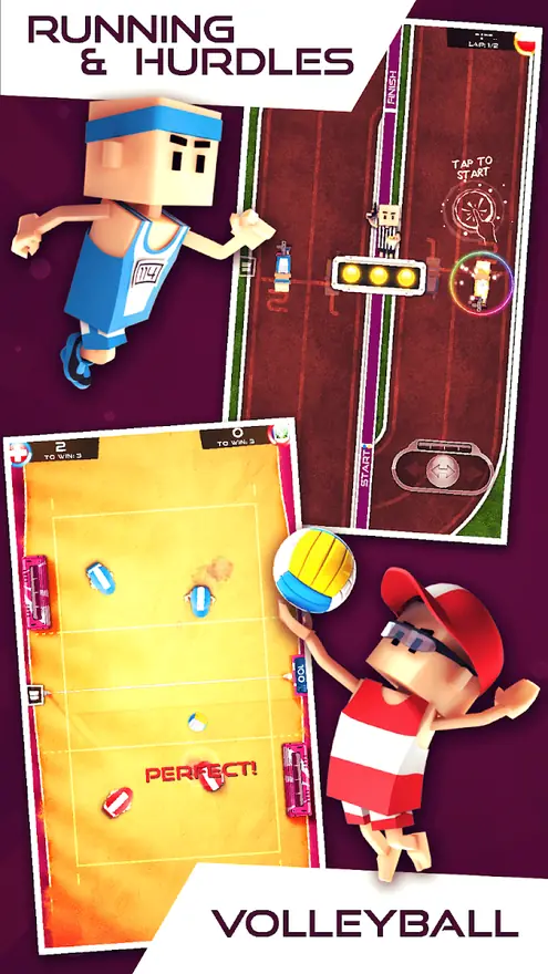 Provas de corrida com barreiras e voleibol em Flick Champions Summer Sports
