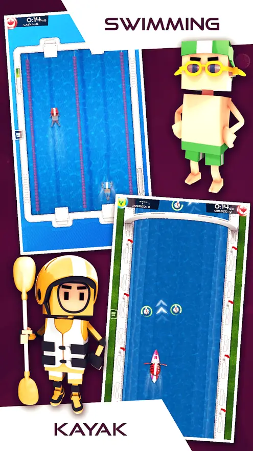 Provas de natação e canoagem em Flick Champions Summer Sports